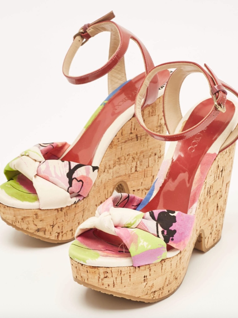 Jimmy Choo Pink Patent Leather Wedge - 38 (8)